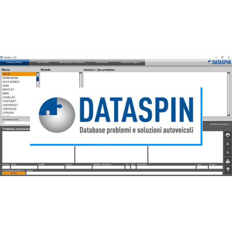 DATASPIN 3.35 ITALIANO BANCA DATI AUTO OFFICINA